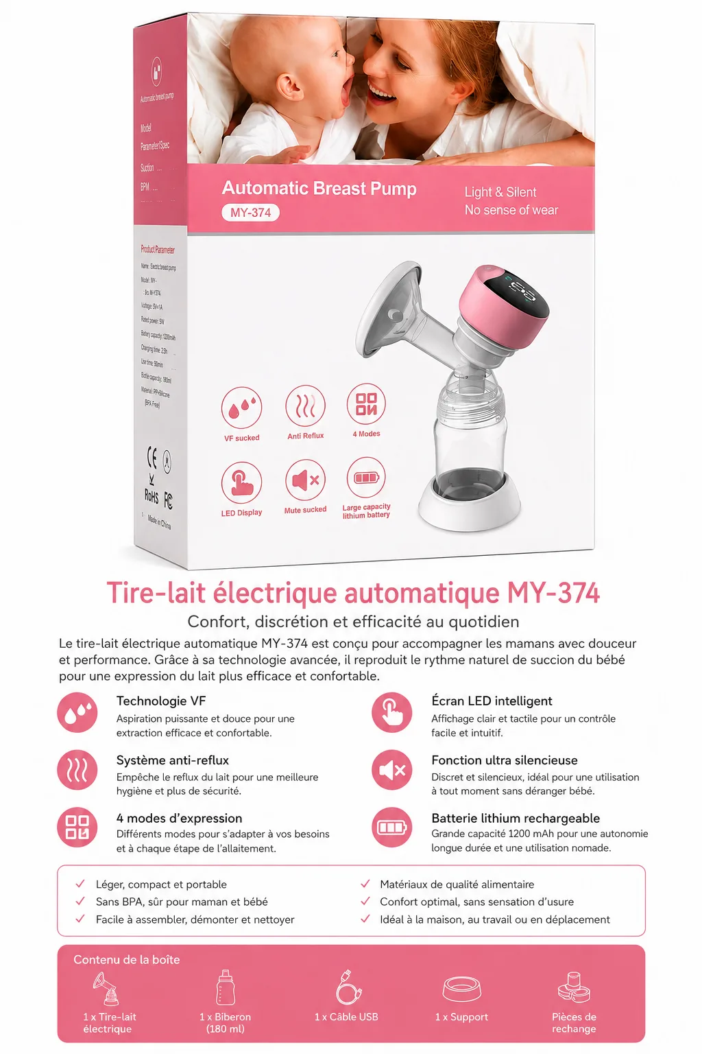 Tire-lait électrique automatique MY-374